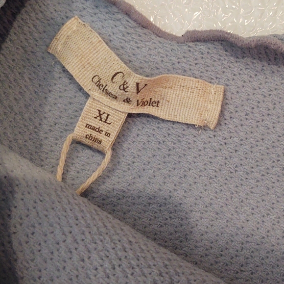 Chelsea and Violet Blue Lettuce Trim Sleeveless Bodysuit - Picture 2 of 4